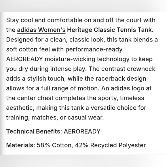 Adidas Women's Cream Tank Top with Black Accents - Picture 5 of 12